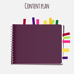 Content plan flat vector illustration