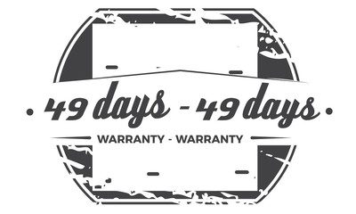 49 days warranty icon vintage rubber stamp guarantee