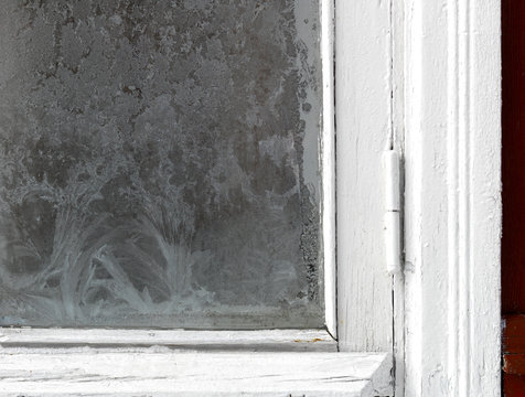 Frosty pattern on the window