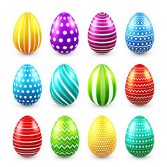 Easter eggs colored set. Spring. Holidays in April. Gift. Seasonal celebration.Egg hunt. Sunday.