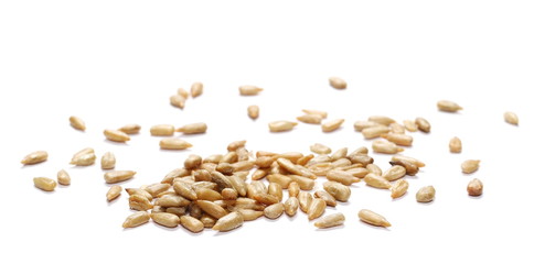 Sunflower seed with salt isolated on white background