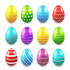 Easter eggs colored set. Spring. Holidays in April. Gift. Seasonal celebration.Egg hunt. Sunday.