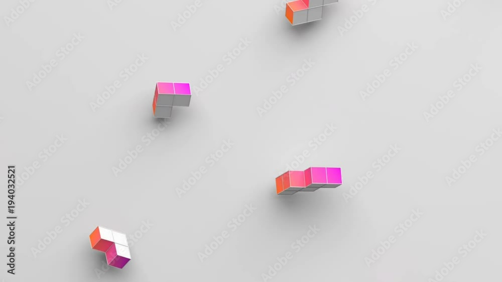 Poster Abstract 3d rendering of geometric shapes. Computer generated loop animation. Modern background with simple forms. Seamless motion design for poster, cover, branding, banner, placard. 4k UHD