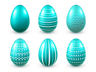 Easter eggs turquoise set. Spring. Holidays in April. Gift. Seasonal celebration.Egg hunt. Sunday.