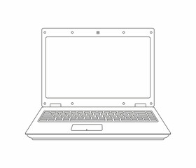 Fototapeta premium Laptop line style design. isolated on white background