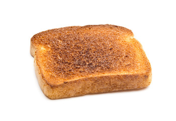 Dark Brown Toast on a White Background
