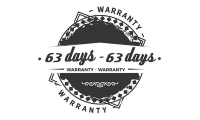 Fototapeta premium 63 days warranty icon vintage rubber stamp guarantee