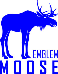vector moose bull logo label emblem