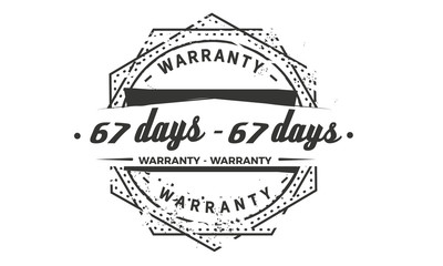 67 days warranty icon vintage rubber stamp guarantee