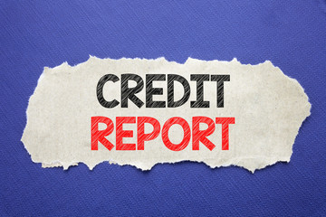 Handwriting Announcement text showing Credit Report. Business concept for Finance Score Check Written on note paper with black background with space.