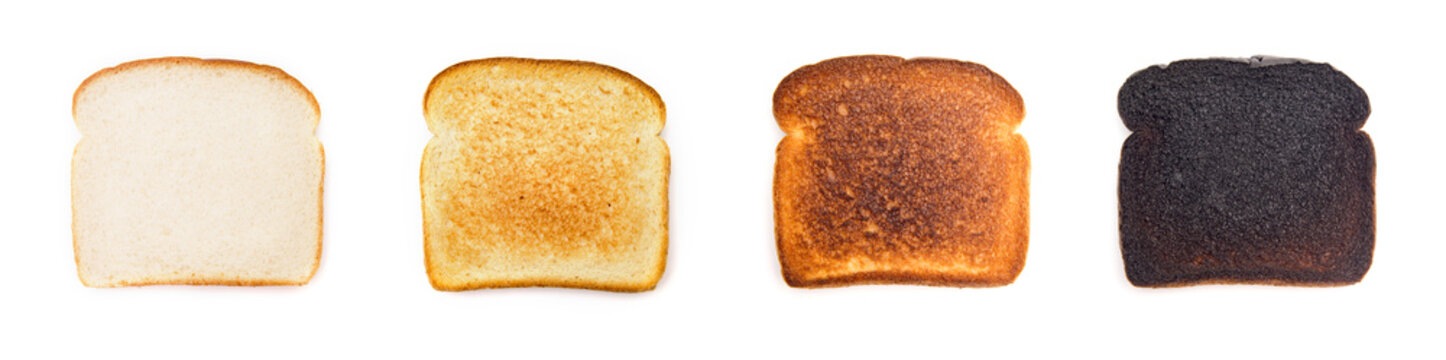 A Collage of Different Levels of Darkness when it comes to Toast - What's your preference?