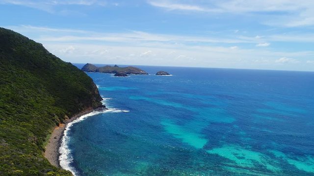 Aerial view of Admiralty Islands on Lord Howe Island (World Heritage-listed paradise) - New South Wales - Tasman Sea - Australia from above, 4k UHD