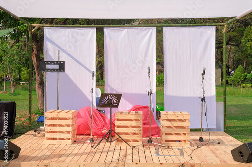 Outdoor Stages Empty Prepare For Festival Stock Outdoor Stages Empty Prepare For Festival