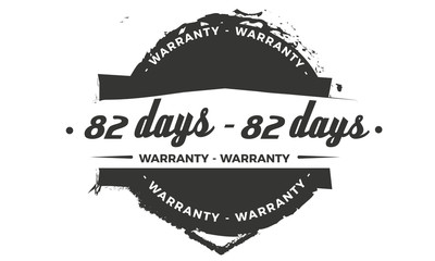 82 days warranty icon vintage rubber stamp guarantee