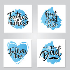 'Father is my hero' lettering poster set