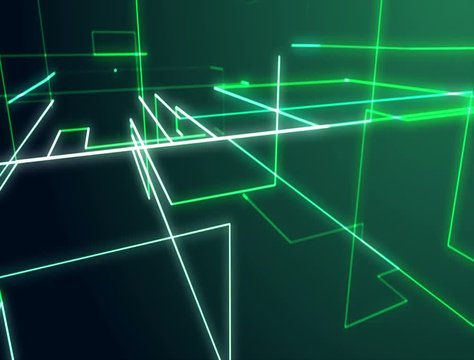 Abstract green digital lines connection paths of network or system of networks.