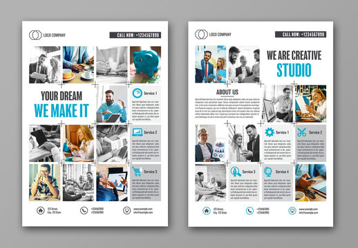 Photo Grid Business Flyer Layout 1