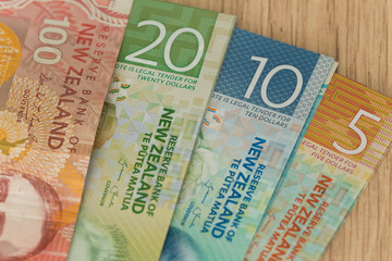 Obraz premium View of the New Zealand dollars have different nominaly