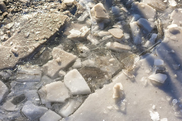 Snow machine tracks, Tire prints on snow