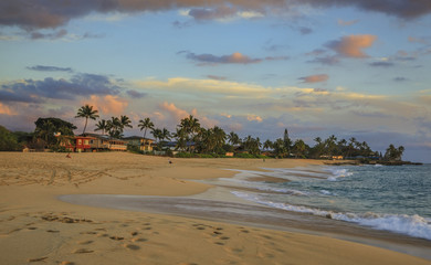 Sunset at Makaha Beach, Maui, Hawaii