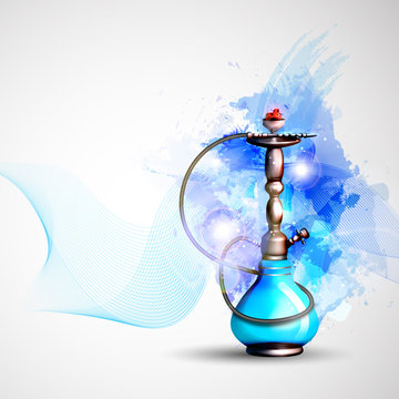 on a dark background a hookah