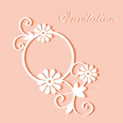 Obraz premium frame with swirls, vector frame, decorative paper frame