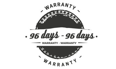 96 days warranty icon vintage rubber stamp guarantee