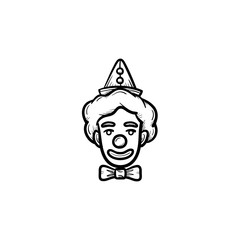 The face of clown hand drawn outline doodle icon
