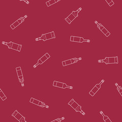 Seamless pattern bottle wine. Seamless texture alchohol background