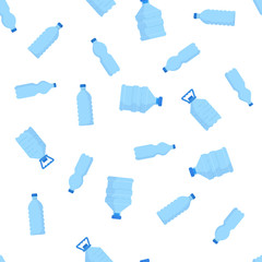 Seamless pattern bottle plastic water. Seamless texture background