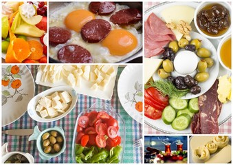 Turkish breakfast collage