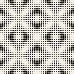 Stylish halftone texture. Endless abstract background with random size shapes. Vector seamless mosaic pattern.