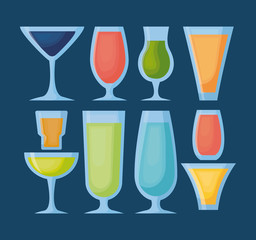 Cocktails drinks design
