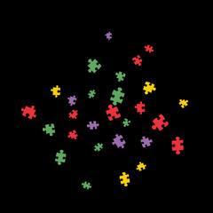 Confetti Background Pattern. Puzzle pieces and big ideas design, vector illustration graphic