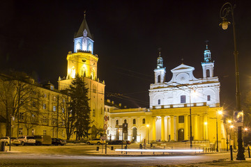 Fototapeta na wymiar Trinity Tower and Lublin Cathedral, Poland