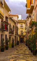 Old Spanish street, Malaga city, Spain