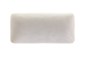 Single chewing or bubble gum isolated on white background. Top view