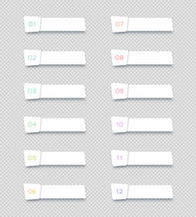 Obraz premium Vector Abstract Banner Elements Number 1 to 12
