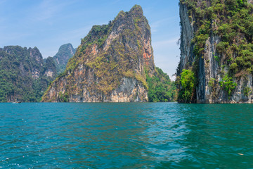 Khao Sok National Park and Cheow Lan Lake is the largest area of virgin forest in southern Thailand. Limestone cliffs, jungle and karst formations dominate the park.