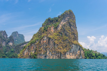 Khao Sok National Park and Cheow Lan Lake is the largest area of virgin forest in southern Thailand. Limestone cliffs, jungle and karst formations dominate the park.
