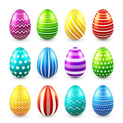 Easter eggs colored set. Spring. Holidays in April. Gift. Seasonal celebration.Egg hunt. Sunday.