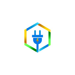 Electrical in Hexagonal Logo Vector