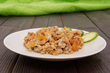 Baked buckwheat with pumpkin