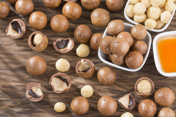 Oil and macadamia nuts - Macadamia integrifolia