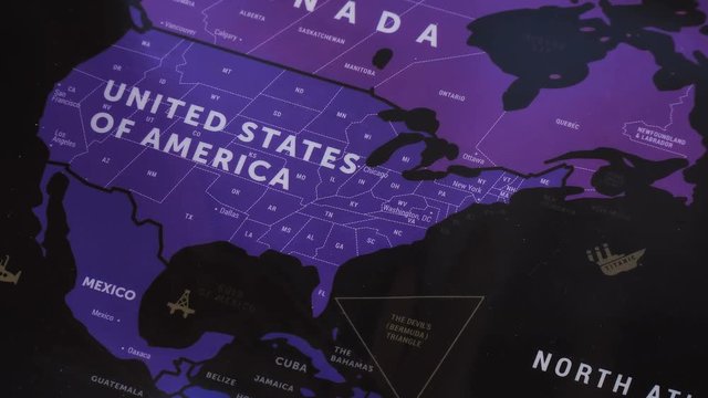 4k USA On World Map