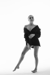 Fototapeta premium Confident model in black shirt