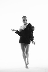 Fototapeta premium Confident model in black shirt