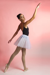 Naklejka premium Ballet dancer female posing in ballet poses 