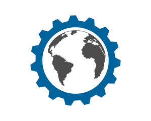 earth gear globe world image vector icon
