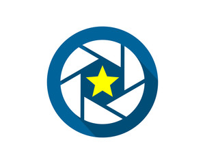 blue lens star photo photography photographer photographic image vector icon